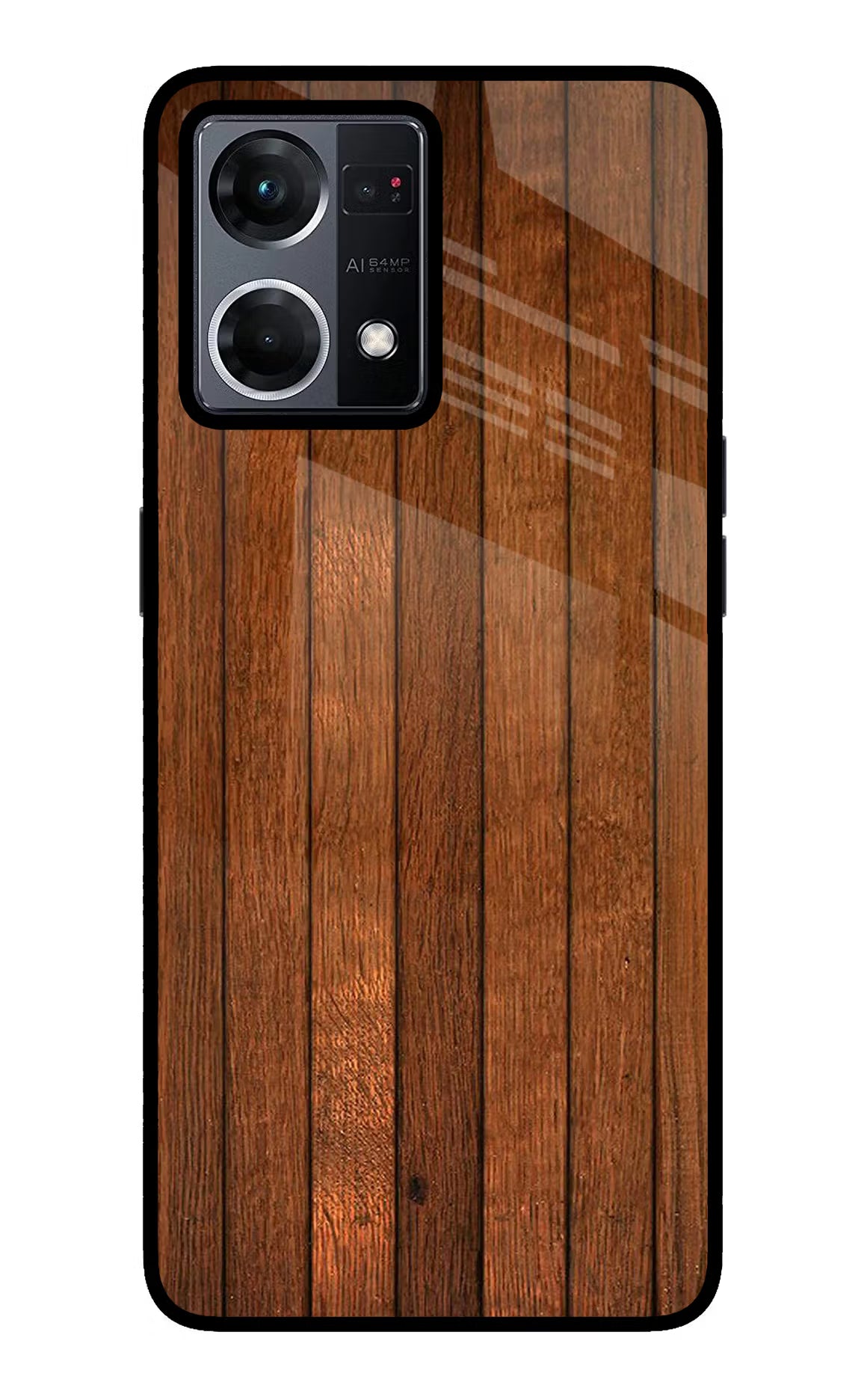 Wooden Artwork Bands Oppo F21 Pro 4G Glass Case Back Cover by Casekaro