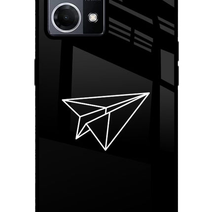 Paper Plane White Oppo F21 Pro 4G Glass Case Back Cover by Casekaro