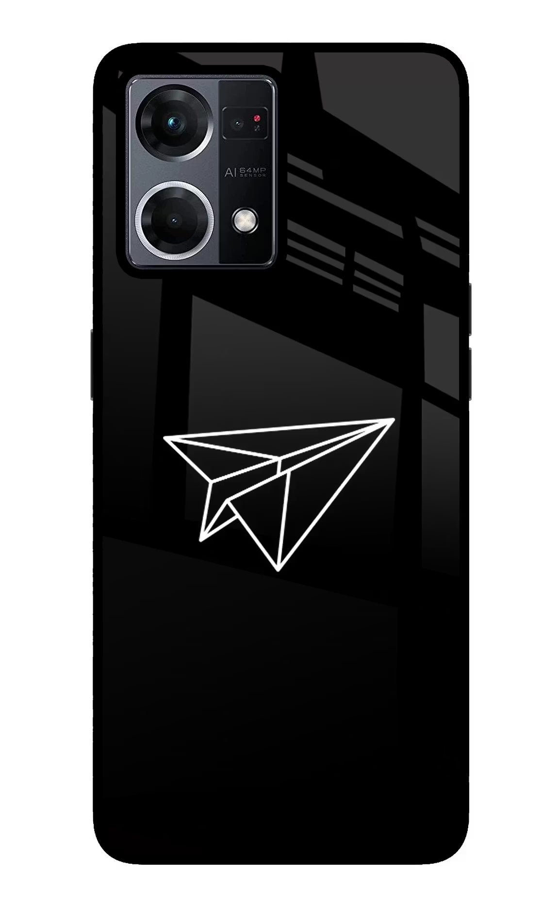 Paper Plane White Oppo F21 Pro 4G Glass Case Back Cover by Casekaro