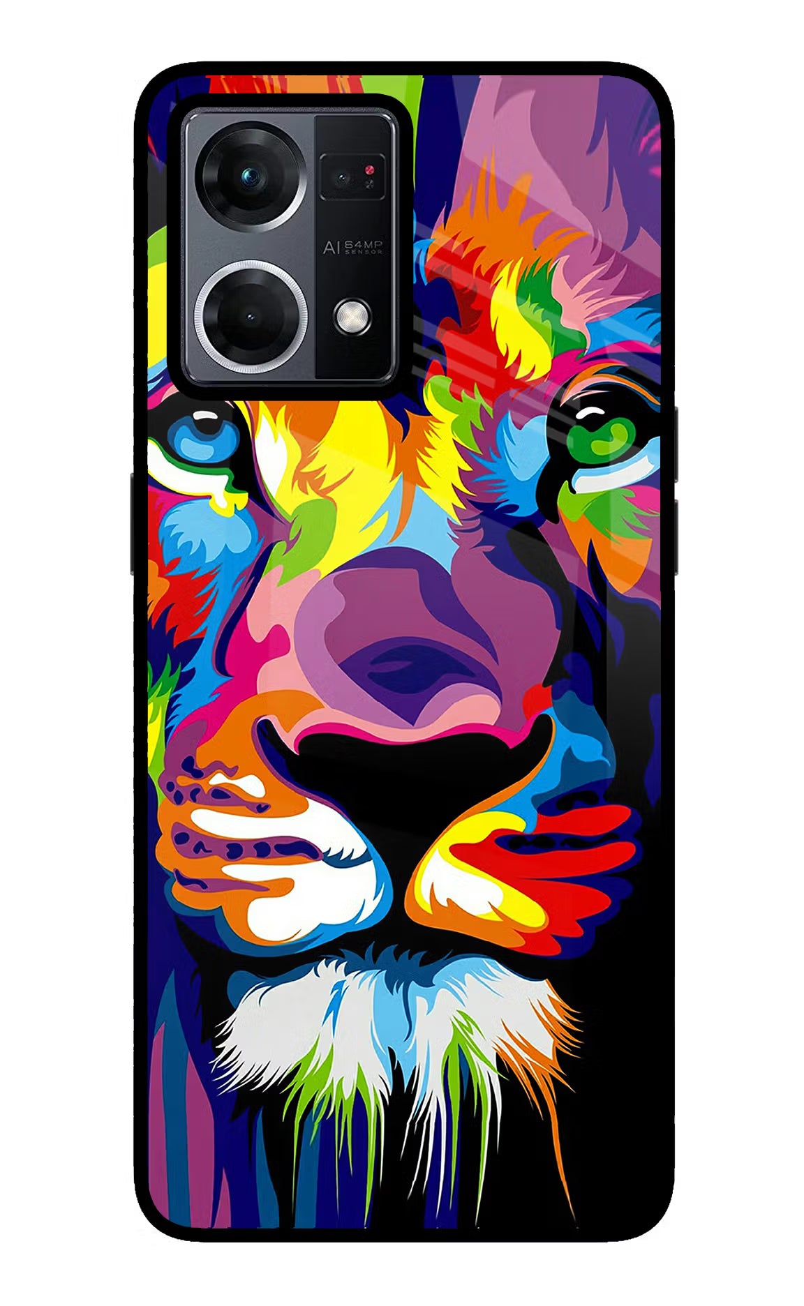 Lion Oppo F21 Pro 4G Glass Case Back Cover by Casekaro