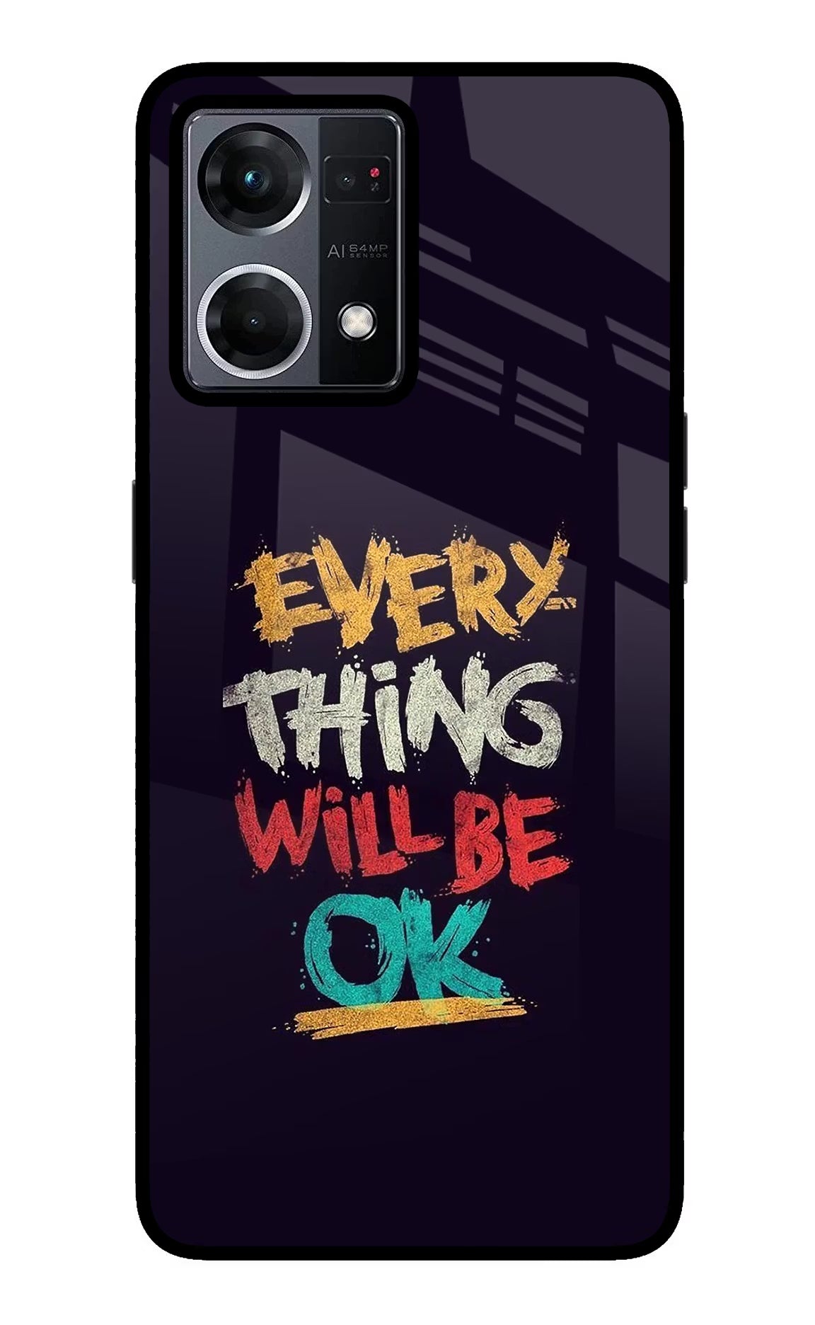 Everything Will Be Ok Oppo F21 Pro 4G Glass Case Back Cover by Casekaro