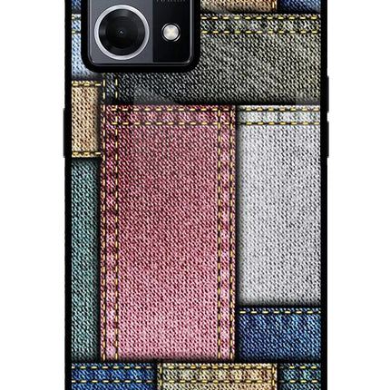 Multicolor Jeans Oppo F21 Pro 4G Glass Case Back Cover by Casekaro
