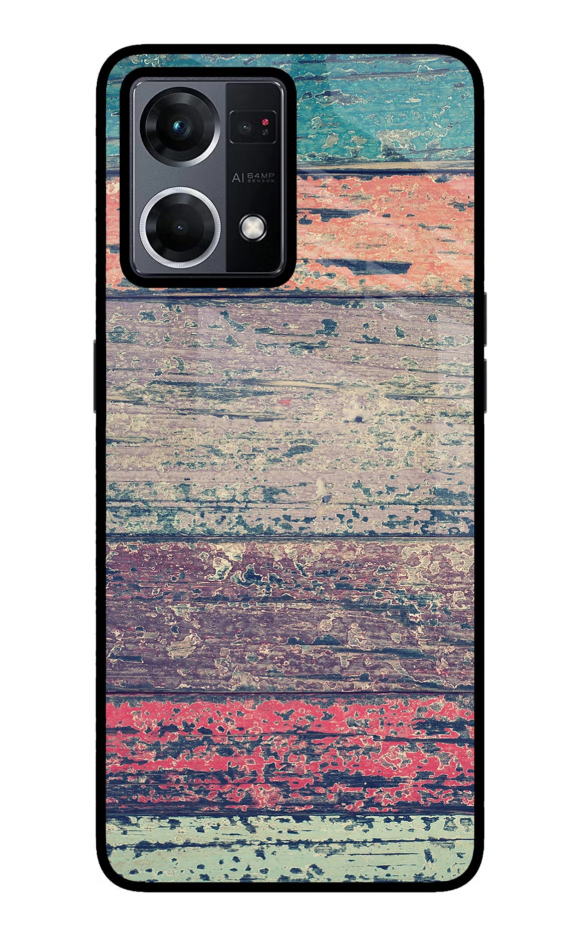 Colourful Wall Oppo F21 Pro 4G Glass Case Back Cover by Casekaro