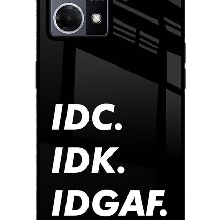 Idc Idk Idgaf Oppo F21 Pro 4G Glass Case Back Cover by Casekaro
