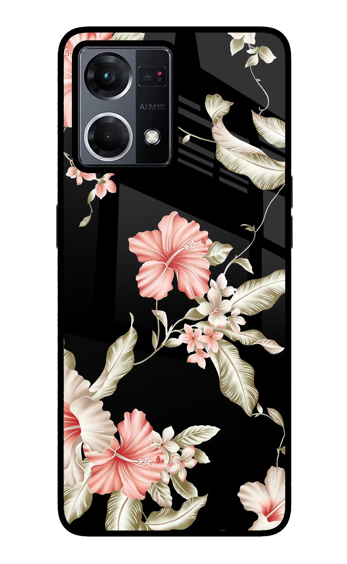 Flowers Oppo F21 Pro 4G Glass Case Back Cover by Casekaro