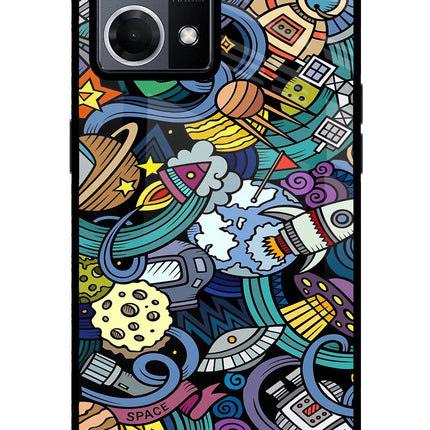 Space Abstract Oppo F21 Pro 4G Glass Case Back Cover by Casekaro