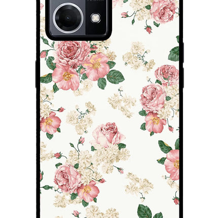 Flowers Oppo F21 Pro 4G Glass Case Back Cover by Casekaro