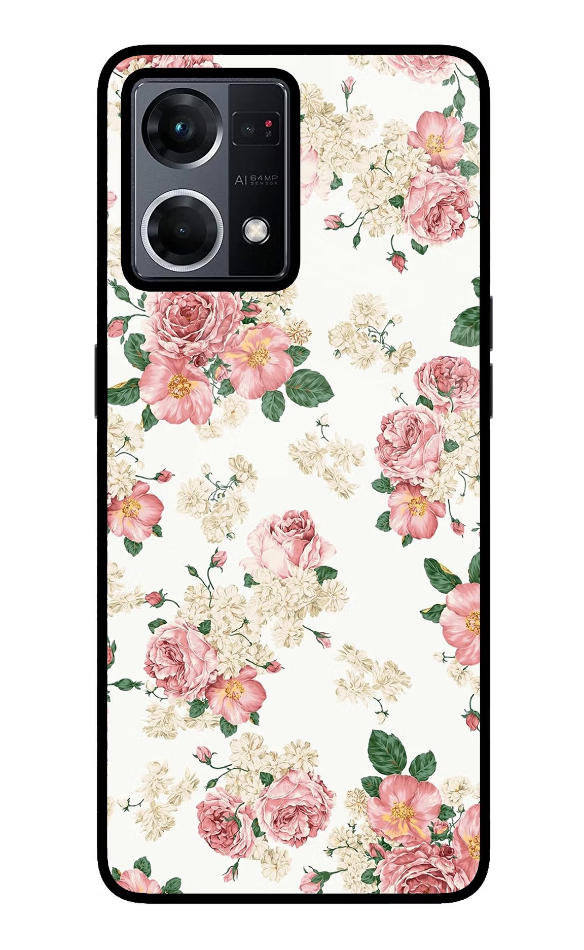 Flowers Oppo F21 Pro 4G Glass Case Back Cover by Casekaro