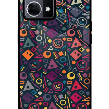 Geometric Abstract Oppo F21 Pro 4G Glass Case Back Cover by Casekaro