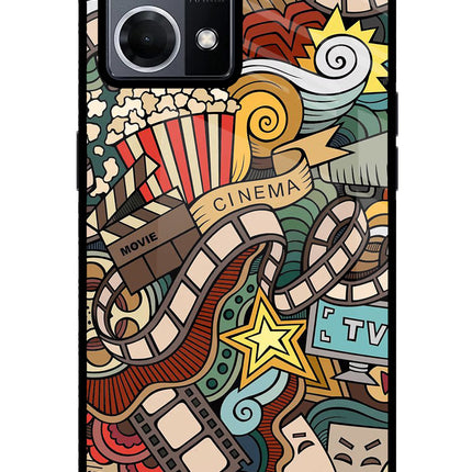 Cinema Abstract Oppo F21 Pro 4G Glass Case Back Cover by Casekaro
