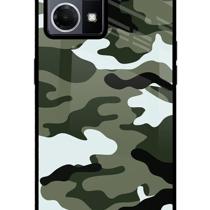 Camouflage Oppo F21 Pro 4G Glass Case Back Cover by Casekaro