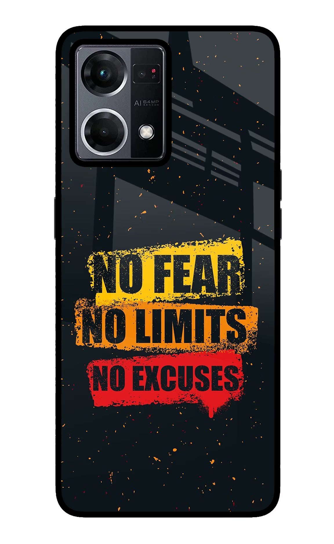 No Fear No Limits No Excuse Oppo F21 Pro 4G Glass Case Back Cover by Casekaro