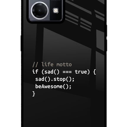 Life Motto Code Oppo F21 Pro 4G Glass Case Back Cover by Casekaro
