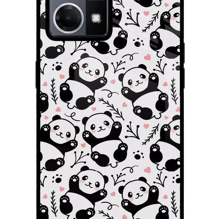 Cute Panda Oppo F21 Pro 4G Glass Case Back Cover by Casekaro