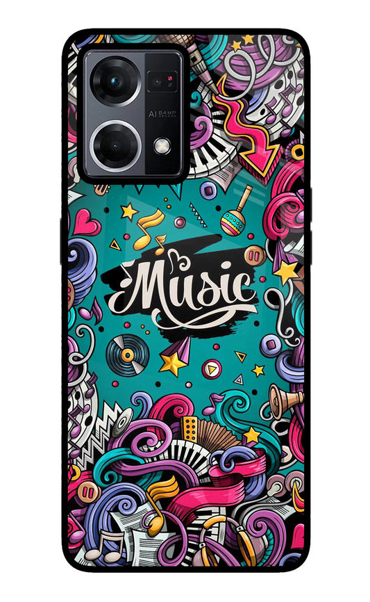 Music Graffiti Oppo F21 Pro 4G Glass Case