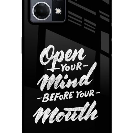 Open Your Mind Before Your Mouth Oppo F21 Pro 4G Glass Case Back Cover by Casekaro