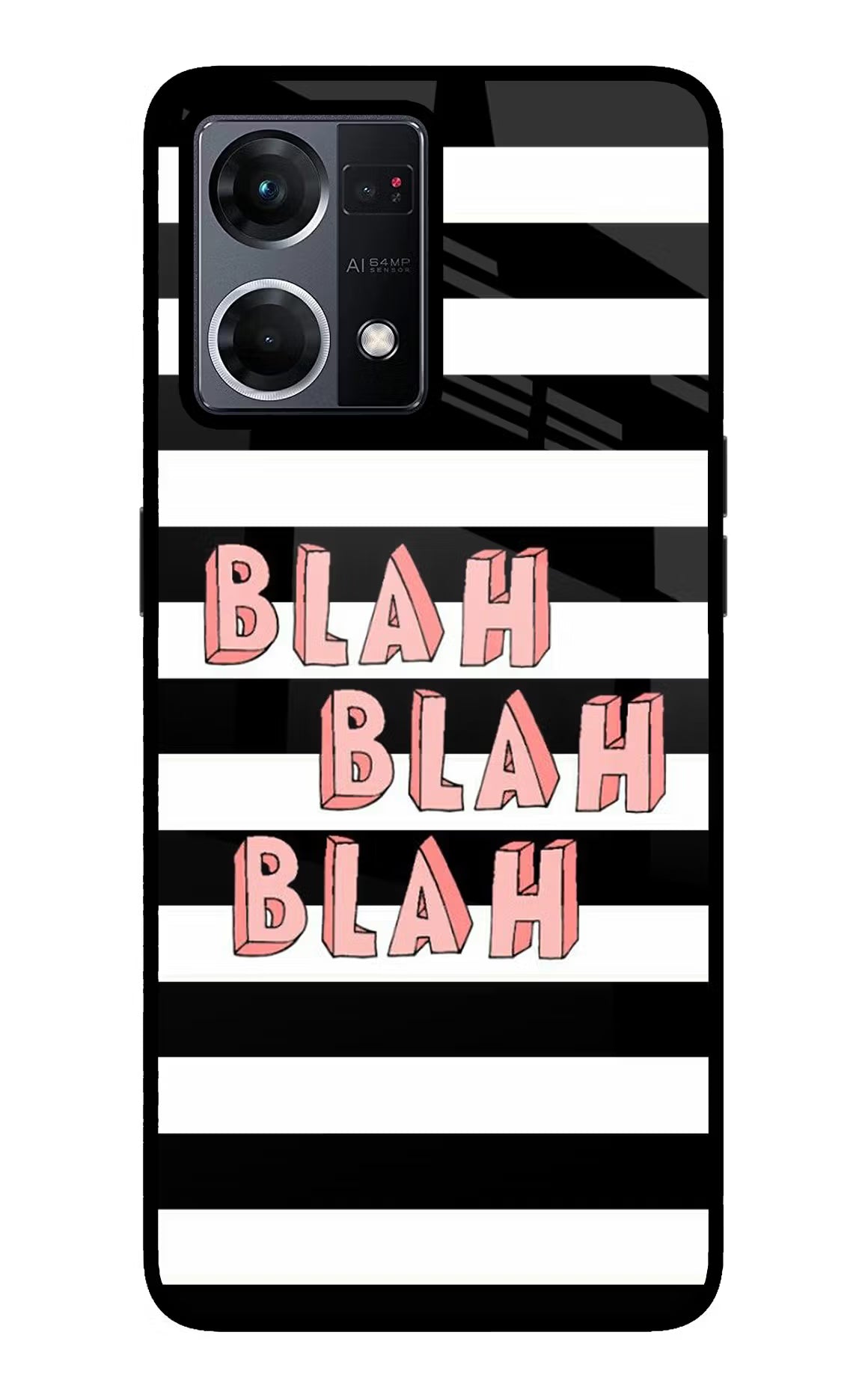 Blah Blah Blah Oppo F21 Pro 4G Glass Case Back Cover by Casekaro