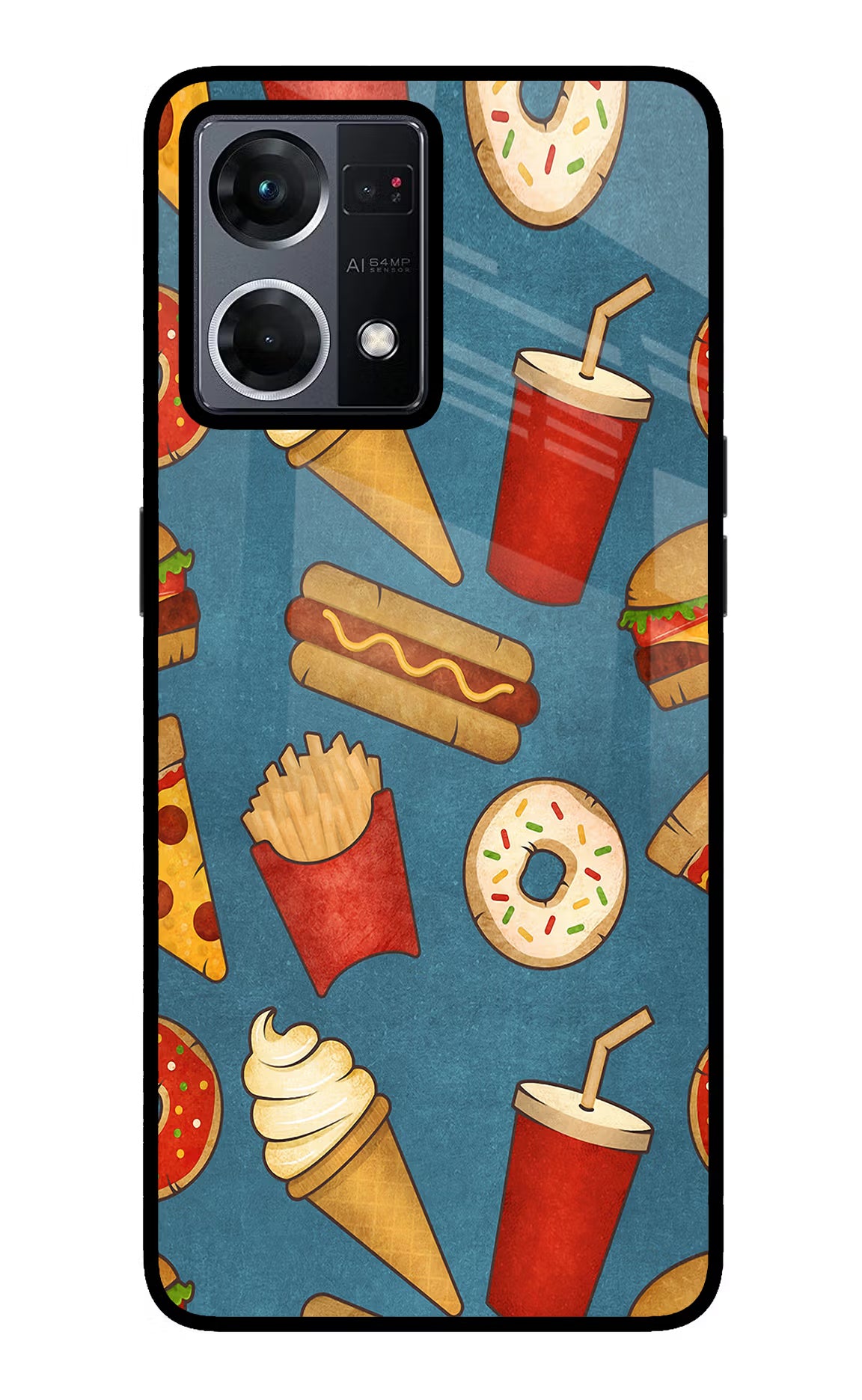 Foodie Oppo F21 Pro 4G Glass Case Back Cover by Casekaro