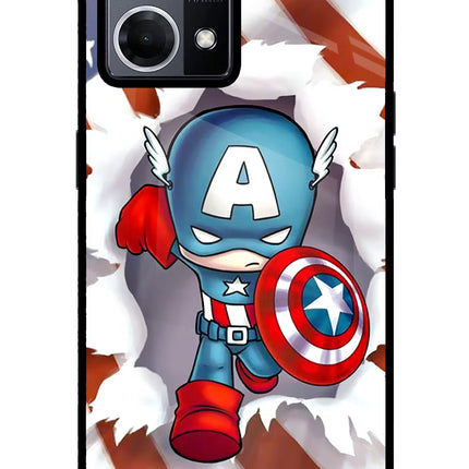 Captain America Oppo F21 Pro 4G Glass Case Back Cover by Casekaro