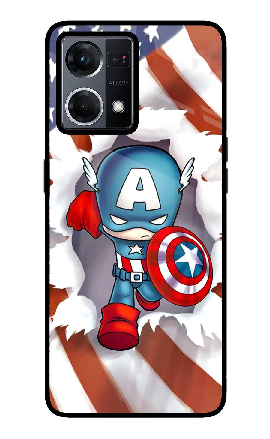Captain America Oppo F21 Pro 4G Back Cover, Glass case