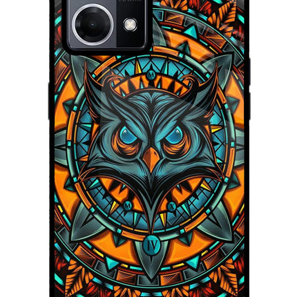 Angry Owl Art Oppo F21 Pro 4G Glass Case Back Cover by Casekaro