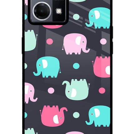 Elephants Oppo F21 Pro 4G Glass Case Back Cover by Casekaro