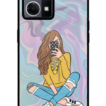Selfie Girl Oppo F21 Pro 4G Glass Case Back Cover by Casekaro