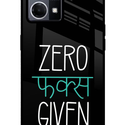 Zero Fucks Given Oppo F21 Pro 4G Glass Case Back Cover by Casekaro