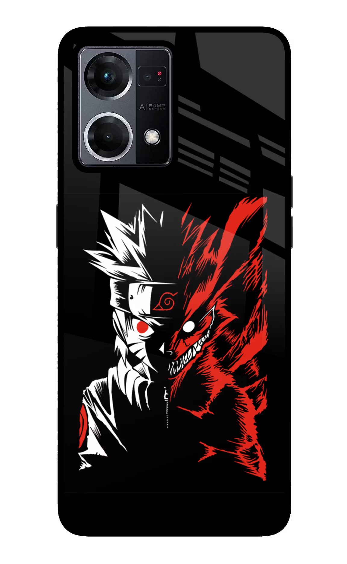 Naruto Two Face Oppo F21 Pro 4G Glass Case Back Cover by Casekaro