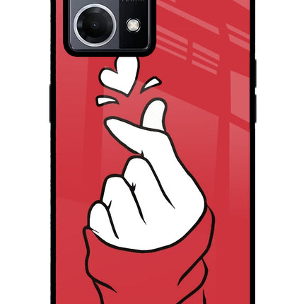 Korean Love Sign Oppo F21 Pro 4G Glass Case Back Cover by Casekaro