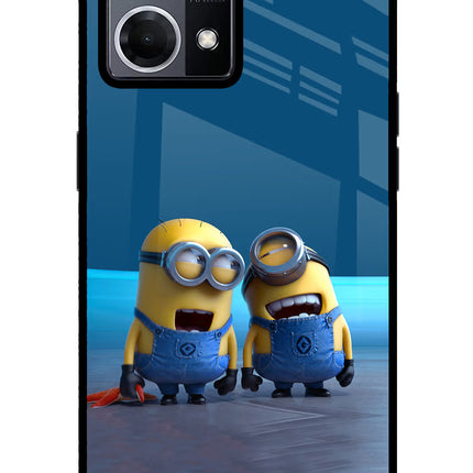 Minion Laughing Oppo F21 Pro 4G Glass Case Back Cover by Casekaro