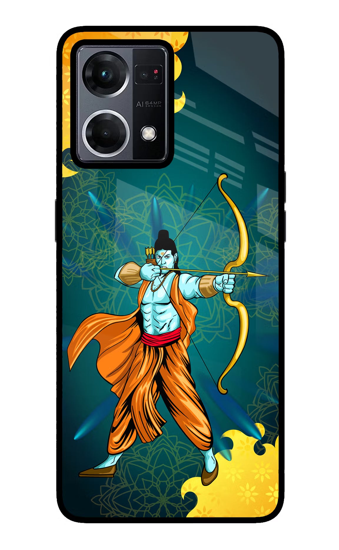Lord Ram - 6 Oppo F21 Pro 4G Glass Case Back Cover by Casekaro