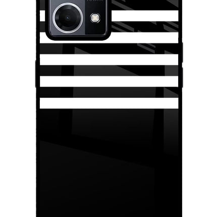 Black and White Print Oppo F21 Pro 4G Glass Case Back Cover by Casekaro
