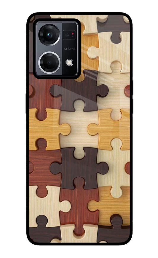 Wooden Puzzle Oppo F21 Pro 4G Glass Case
