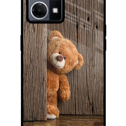 Teddy Wooden Oppo F21 Pro 4G Glass Case Back Cover by Casekaro