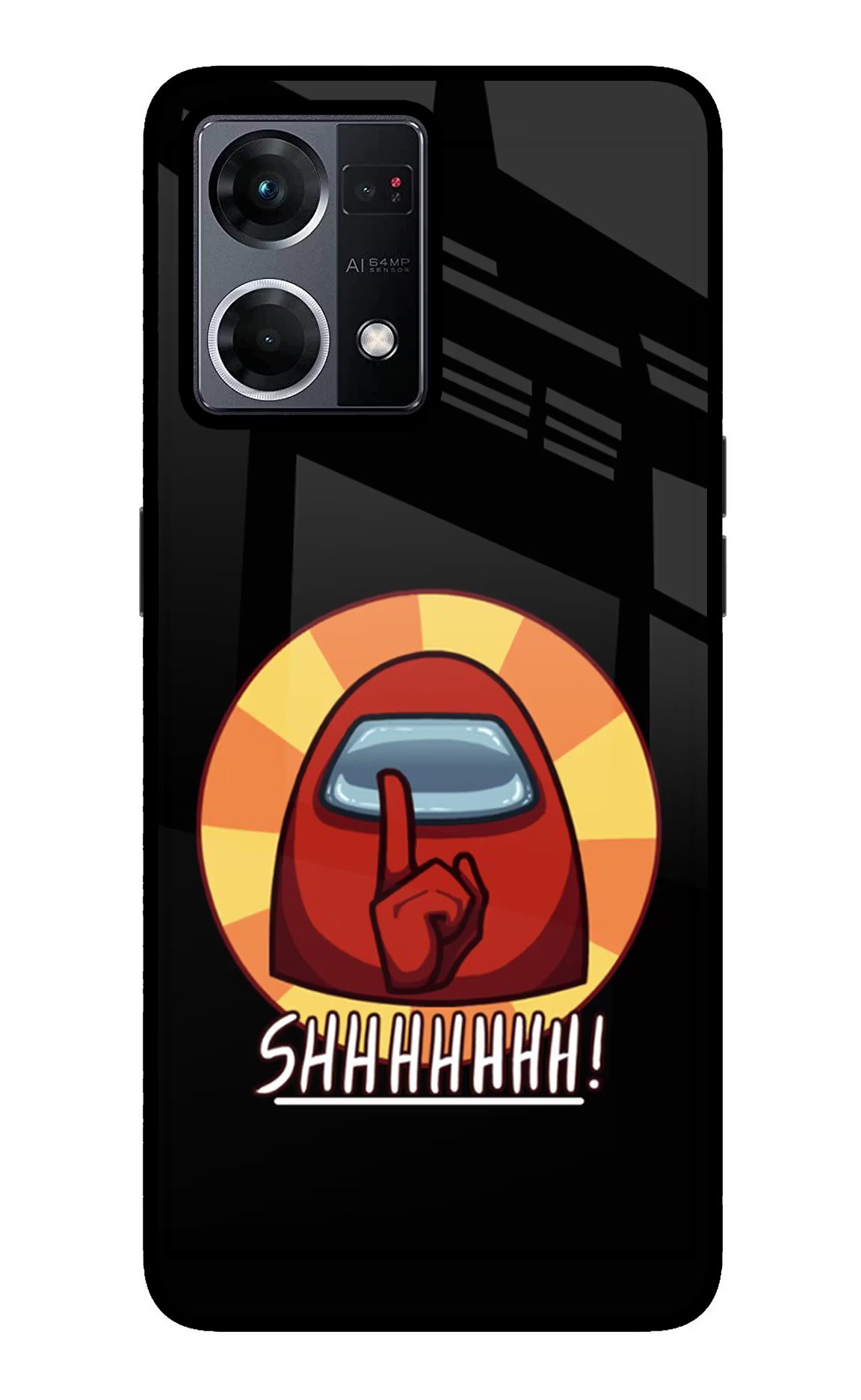 Among Us Shhh! Oppo F21 Pro 4G Glass Case Back Cover by Casekaro