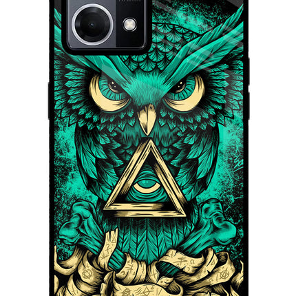 Green Owl Oppo F21 Pro 4G Glass Case Back Cover by Casekaro