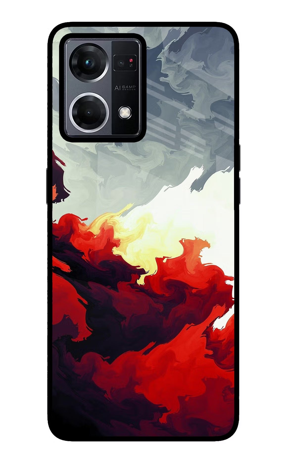 Fire Cloud Oppo F21 Pro 4G Glass Case Back Cover by Casekaro