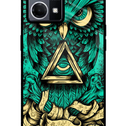 Green Owl Oppo F21 Pro 4G Glass Case Back Cover by Casekaro