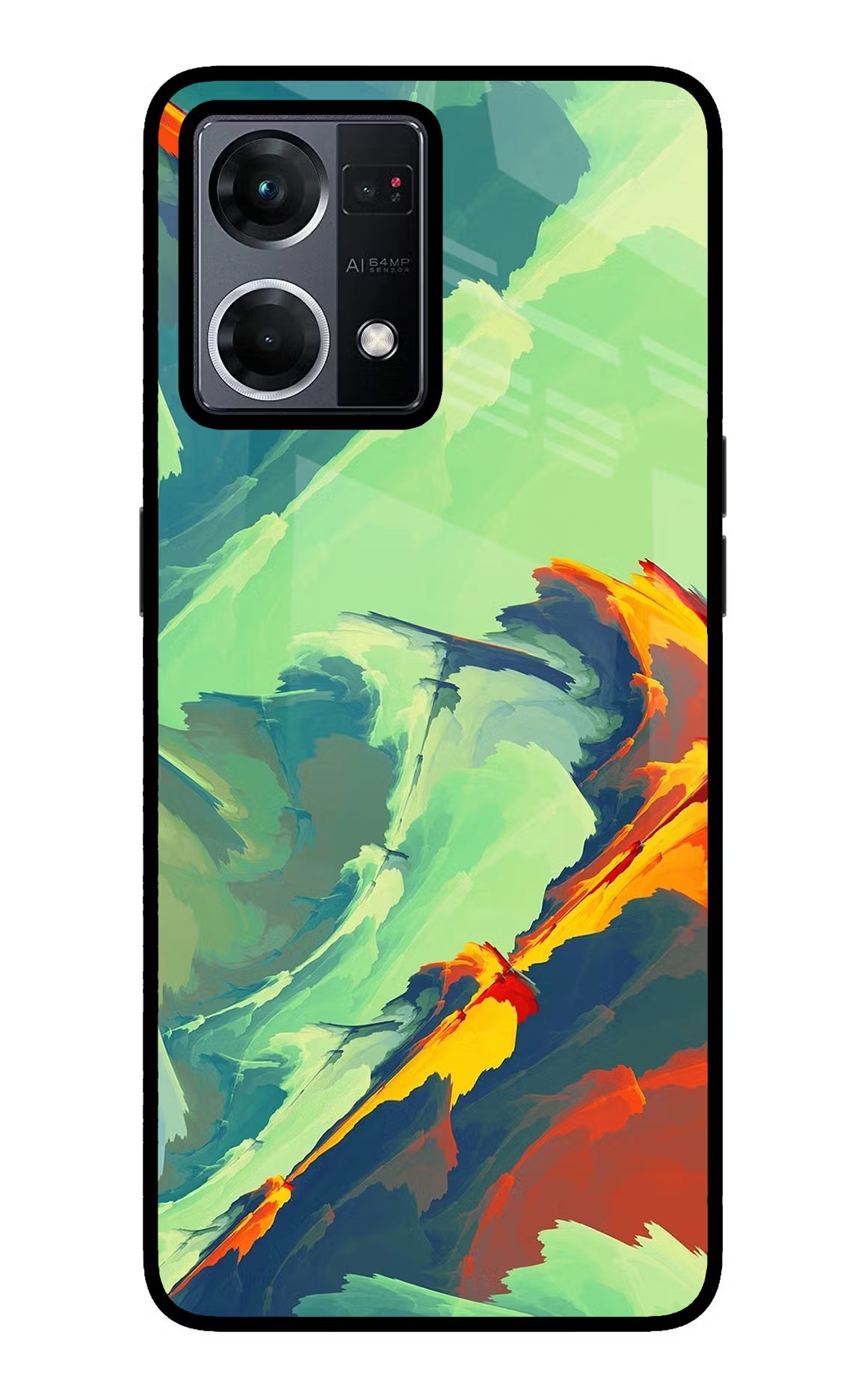 Paint Art Oppo F21 Pro 4G Glass Case Back Cover by Casekaro