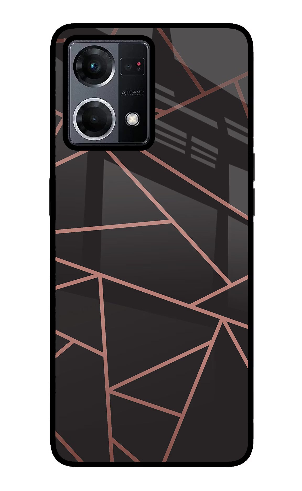 Geometric Pattern Oppo F21 Pro 4G Glass Case Back Cover by Casekaro