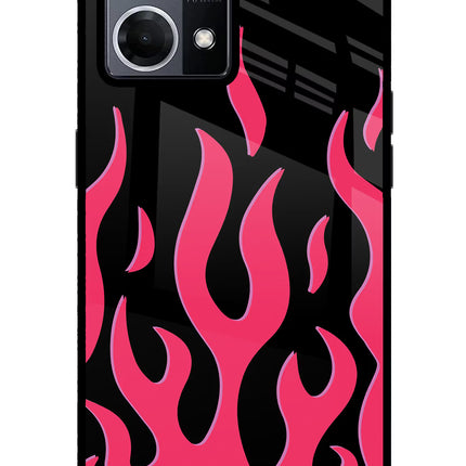 Fire Flames Oppo F21 Pro 4G Glass Case Back Cover by Casekaro