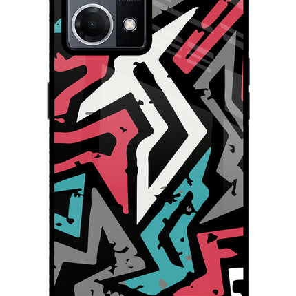 Geometric Graffiti Oppo F21 Pro 4G Glass Case Back Cover by Casekaro