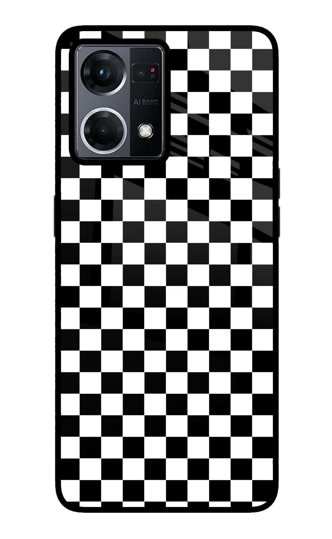 Chess Board Oppo F21 Pro 4G Glass Case Back Cover by Casekaro