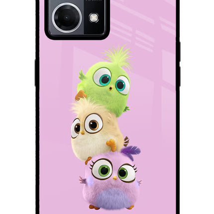 Cute Little Birds Oppo F21 Pro 4G Glass Case Back Cover by Casekaro