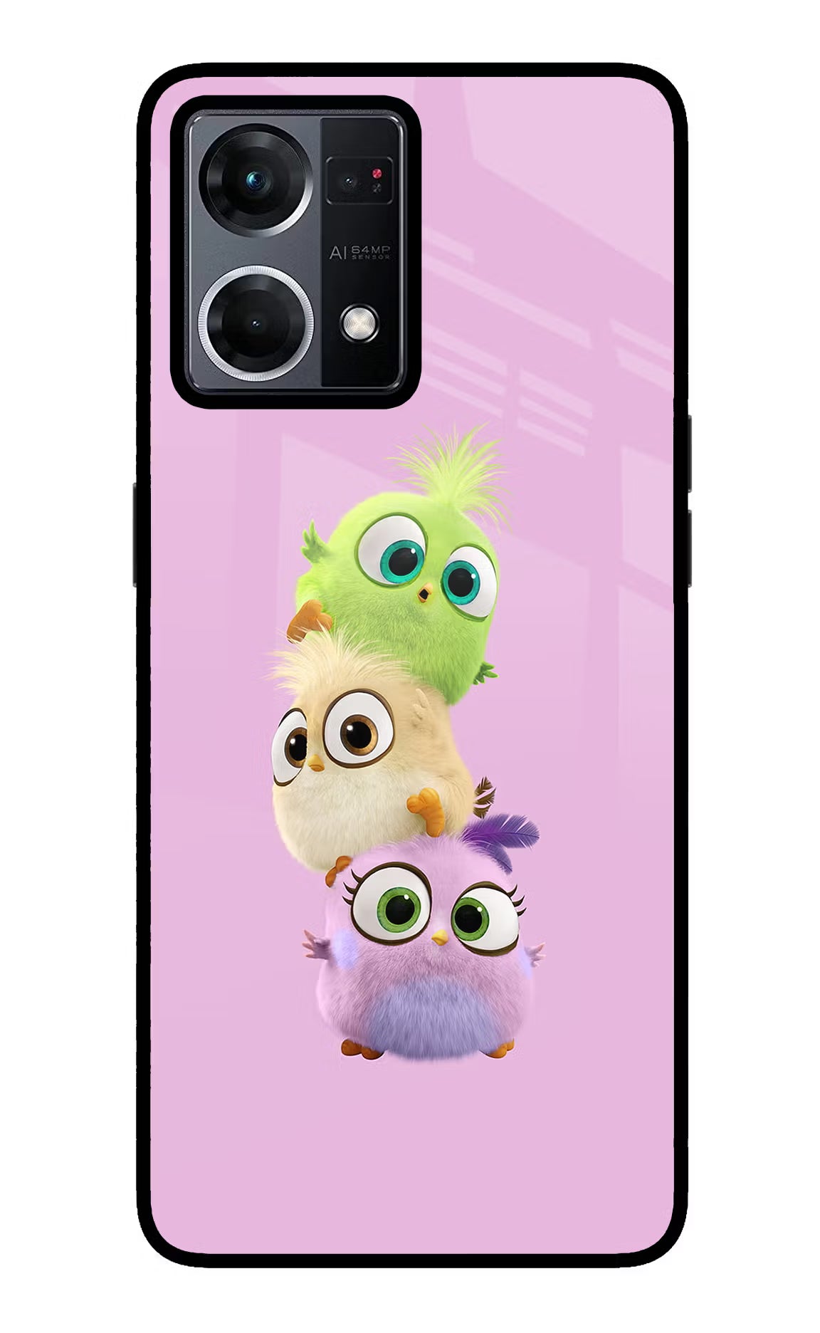 Cute Little Birds Oppo F21 Pro 4G Glass Case Back Cover by Casekaro