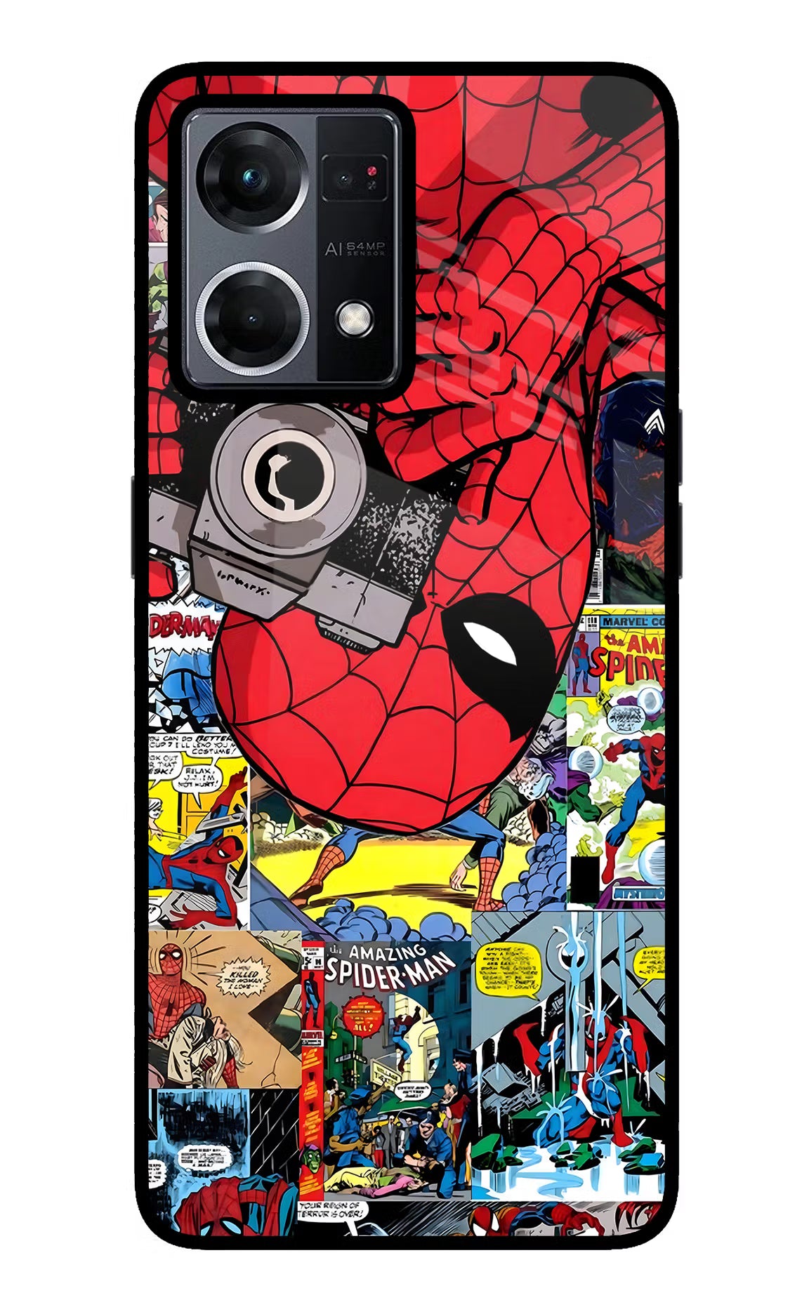 Spider Man Oppo F21 Pro 4G Glass Case Back Cover by Casekaro