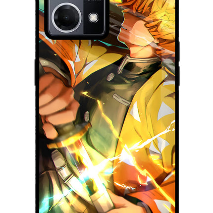 Demon Slayer Oppo F21 Pro 4G Glass Case Back Cover by Casekaro