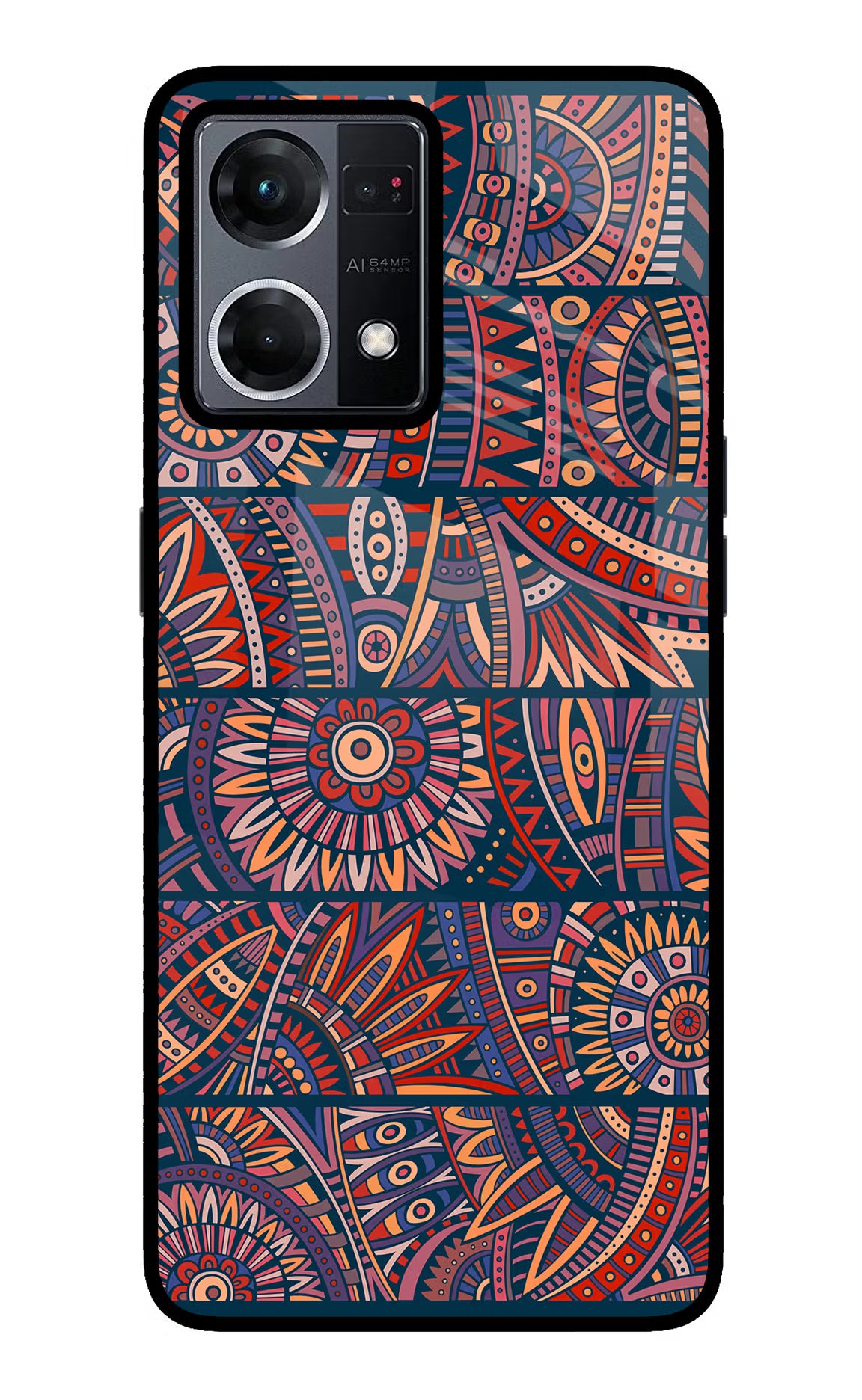 African Culture Design Oppo F21 Pro 4G Glass Case Back Cover by Casekaro