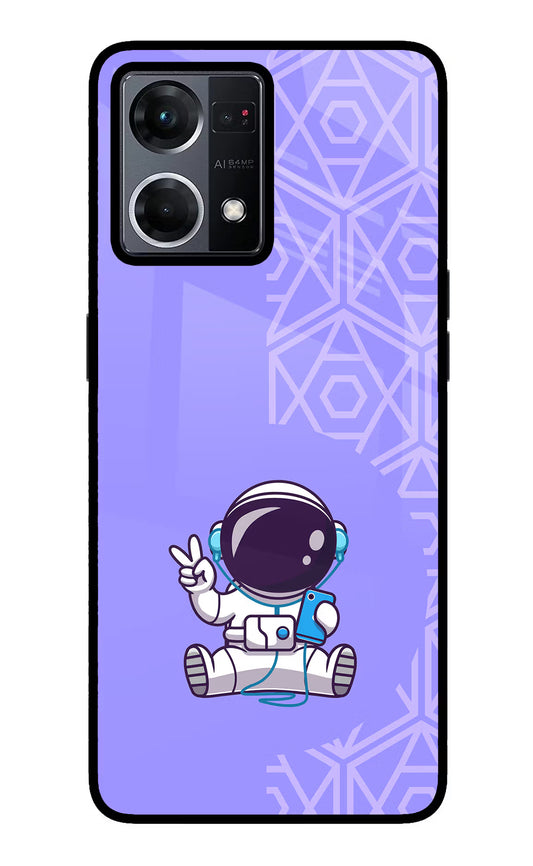 Cute Astronaut Chilling Oppo F21 Pro 4G Glass Case